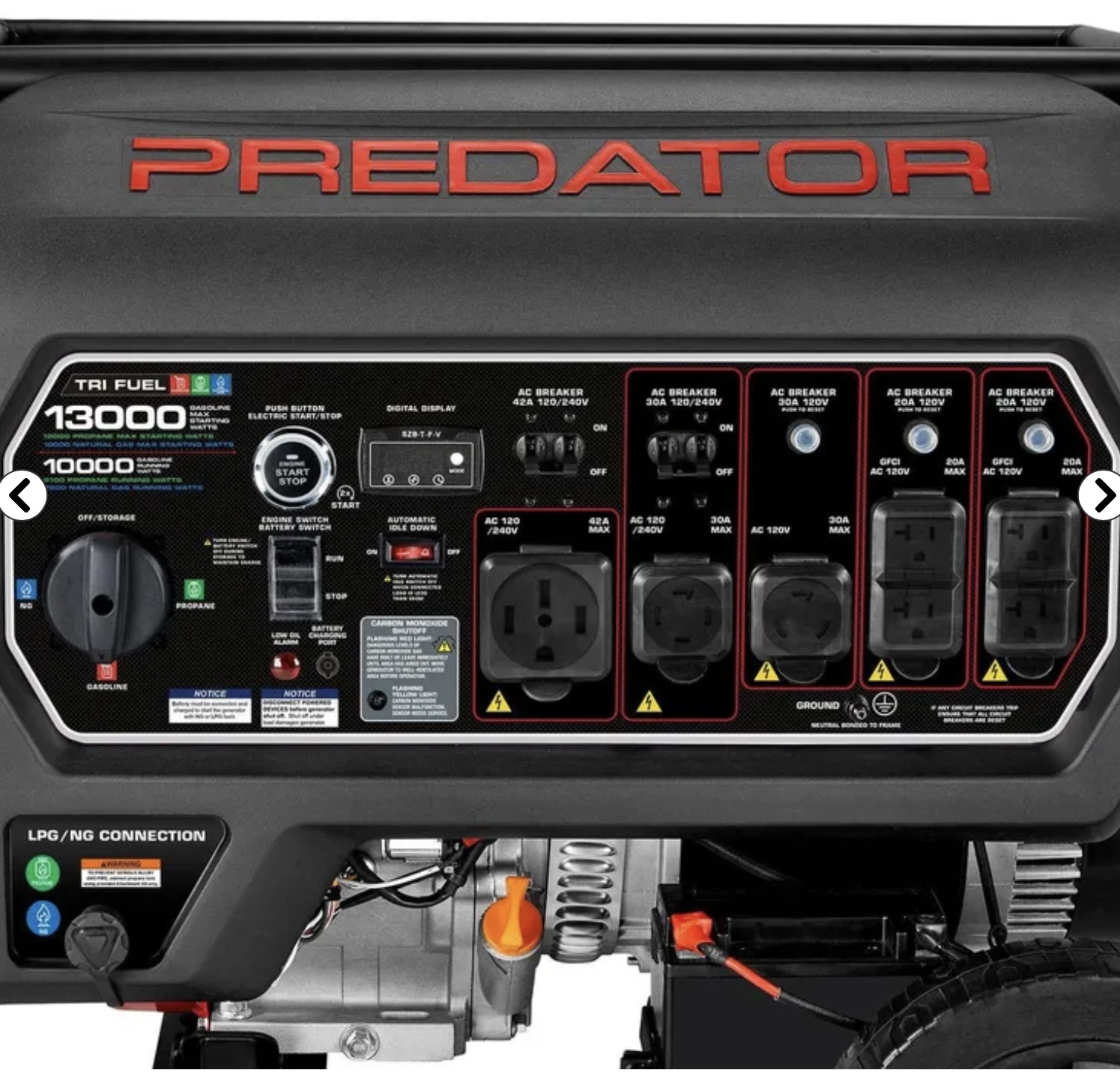 Tri Fuel Predator 13000 Generator — image 3